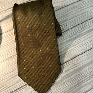 ARMANI Collezioni silk tie deep gold tone on tone diagonal stripe